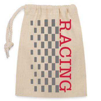 Drapeau de course - Sac cadeau en coton avec cordon (14 x 20 cm) - nature - Devant