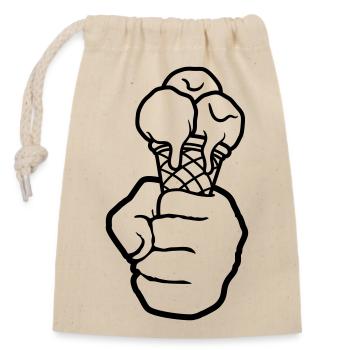 ice cream chocolate vanilla ice cream eat delicious hunger like that - Closable cotton gift bag (14x20cm) - nature - Front