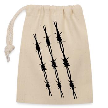 Fil de fer barbelé 3 - Sac cadeau en coton avec cordon (14 x 20 cm) - nature - Devant