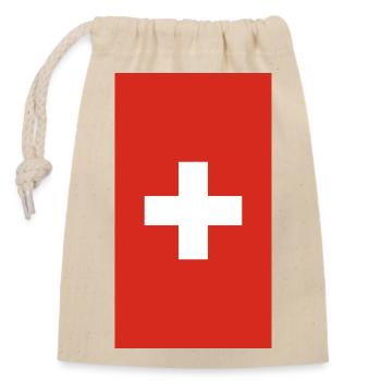 Switzerland flag phone case - Closable cotton gift bag (14x20cm) - nature - Front
