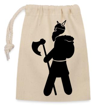 Viking Hiking - Verschließbarer Geschenkbeutel aus Baumwolle (14x20cm) - Natur - Vorne