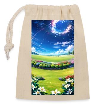 Landscape with 4 Areas, Generative AI - Closable cotton gift bag (14x20cm) - nature - Front