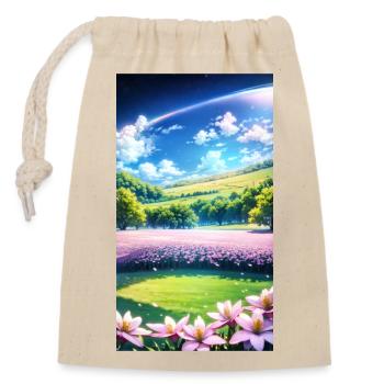 Landscape with 4 Areas, Generative AI - Closable cotton gift bag (14x20cm) - nature - Front