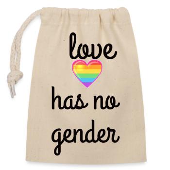 Tee shirt LGBT - Sac cadeau en coton avec cordon (14 x 20 cm) - nature - Devant