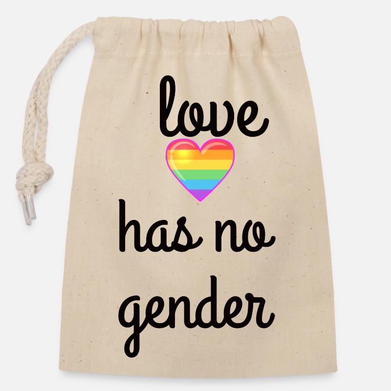 Tee shirt LGBT - Sac cadeau en coton avec cordon (14 x 20 cm) - nature