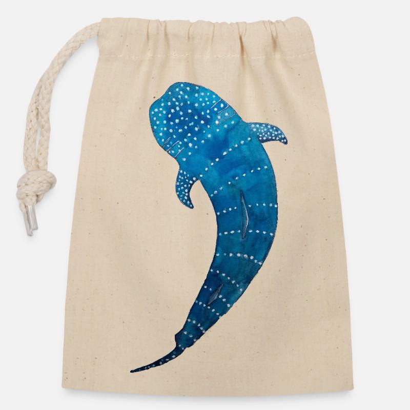 Whaleshark - Closable cotton gift bag (14x20cm) - nature