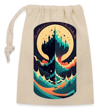 Kingdom of Waves - Closable cotton gift bag (14x20cm) - nature - Front