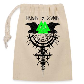 Hugin and Munin Ravens Odin's Vikings & Celts - Closable cotton gift bag (14x20cm) - nature - Front