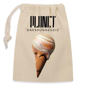 Planet ganz dünnes Eis Misanthrop lustiger Spruch - Verschließbarer Geschenkbeutel aus Baumwolle (14x20cm) - Natur - Vorne