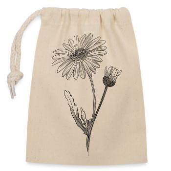 Marguerite botanique vintage - Sac cadeau en coton avec cordon (14 x 20 cm) - nature - Devant