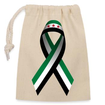 Peace for Syria - Peace Loop - Closable cotton gift bag (14x20cm) - nature - Front
