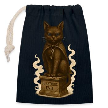 Dark Cat Magic Mask - Closable cotton gift bag (14x20cm) - navy - Front