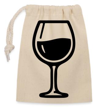 symbole du verre à vin - Sac cadeau en coton avec cordon (14 x 20 cm) - nature - Devant