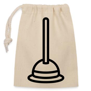 suction cup - Closable cotton gift bag (14x20cm) - nature - Front
