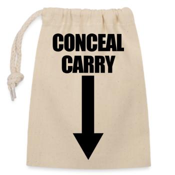Funny Jokes About Concealed Carrying Weapons - Closable cotton gift bag (14x20cm) - nature - Front