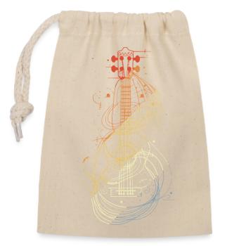 Ukulele Skizze Retro Style - Verschließbarer Geschenkbeutel aus Baumwolle (14x20cm) - Natur - Vorne