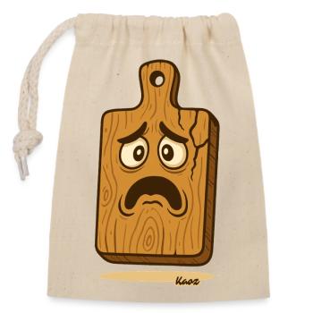 Schneidbrett_mit_Gesicht for the kitchen - Closable cotton gift bag (14x20cm) - nature - Front