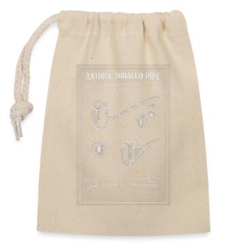 Antique Tobacco Pipe Blueprint - Closable cotton gift bag (14x20cm) - nature - Front