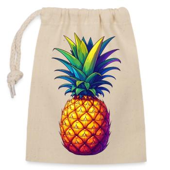 Pineapple - Closable cotton gift bag (14x20cm) - nature - Front