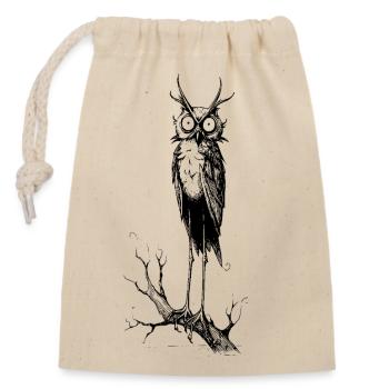 Gothic Owl - Sac cadeau en coton avec cordon (14 x 20 cm) - nature - Devant