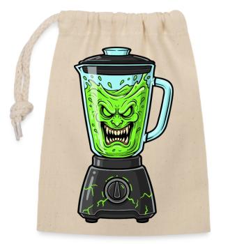 Mélangeur de slime face de monstre vert - Sac cadeau en coton avec cordon (14 x 20 cm) - nature - Devant