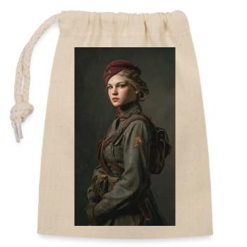 Guerrier historique en manteau - Sac cadeau en coton avec cordon (14 x 20 cm) - nature - Devant