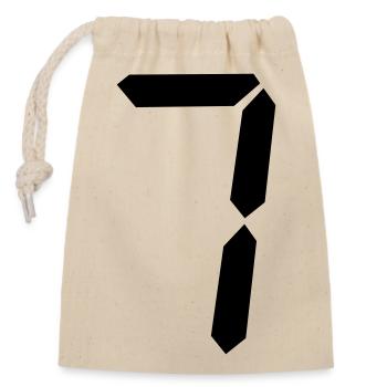 digitale_zahl_7- - Closable cotton gift bag (14x20cm) - nature - Front