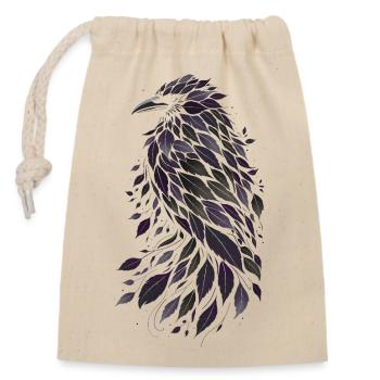 Night Leaf Raven from Purple Leaves - Closable cotton gift bag (14x20cm) - nature - Front