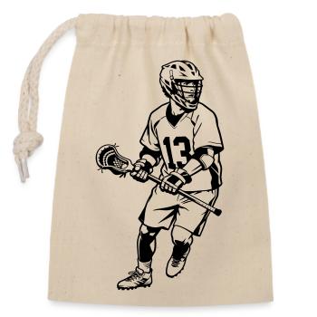 Lacrosse - Closable cotton gift bag (14x20cm) - nature - Front