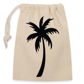 Tropische Palmen-Silhouette Geschenk Sommer - Verschließbarer Geschenkbeutel aus Baumwolle (14x20cm) - Natur - Vorne