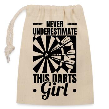Darts player - Closable cotton gift bag (14x20cm) - nature - Front