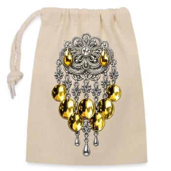 Sølje Brooch Silver and Gold Jewelry - Closable cotton gift bag (14x20cm) - nature - Front