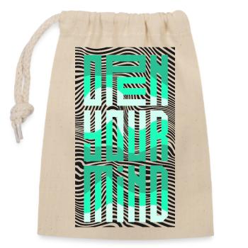 Open Your Mind - Closable cotton gift bag (14x20cm) - nature - Front
