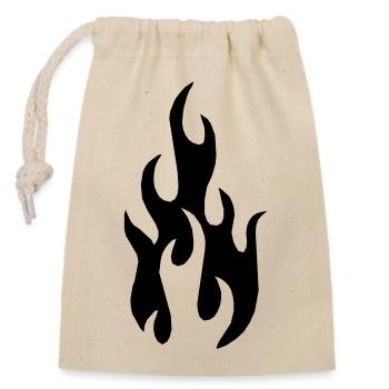 Flamme - Verschließbarer Geschenkbeutel aus Baumwolle (14x20cm) - Natur - Vorne