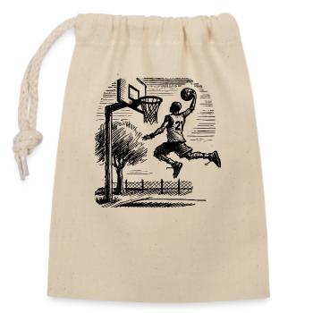 Dunk de basketteur - Sac cadeau en coton avec cordon (14 x 20 cm) - nature - Devant