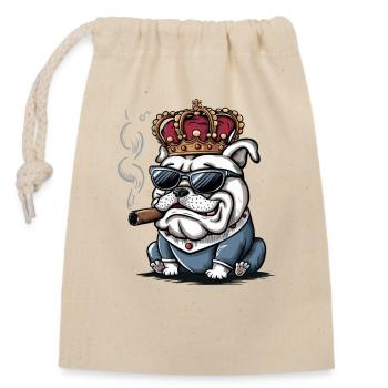 Chien cool - Sac cadeau en coton avec cordon (14 x 20 cm) - nature - Devant