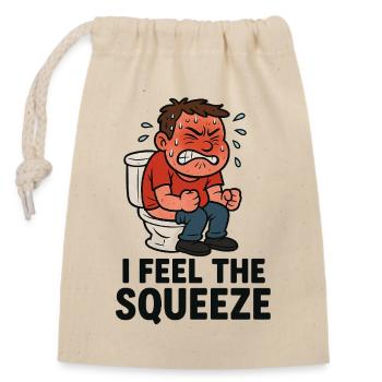 toilette selle toilette drôle enfants - Sac cadeau en coton avec cordon (14 x 20 cm) - nature - Devant