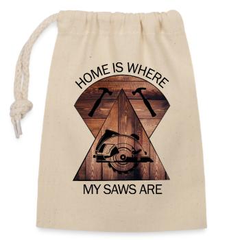Carpenter, carpenter, carpenter, carpenter, craftsman, wood - Closable cotton gift bag (14x20cm) - nature - Front