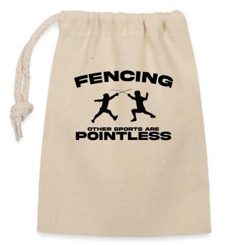 Fechten Kampfsport fencing - Verschließbarer Geschenkbeutel aus Baumwolle (14x20cm) - Natur - Vorne
