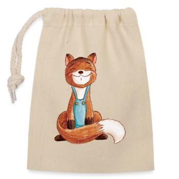 Fox - Closable cotton gift bag (14x20cm) - nature - Front