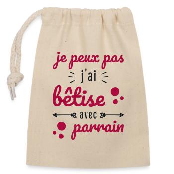 I Can't I Messed Up With Godfather Humor Gift - Closable cotton gift bag (14x20cm) - nature - Front
