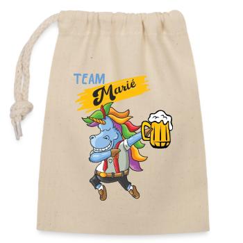Team Marié - Sac cadeau en coton avec cordon (14 x 20 cm) - nature - Devant