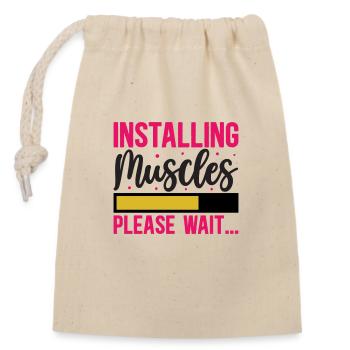 Installing Muscles, please wait. Fitness - Closable cotton gift bag (14x20cm) - nature - Front