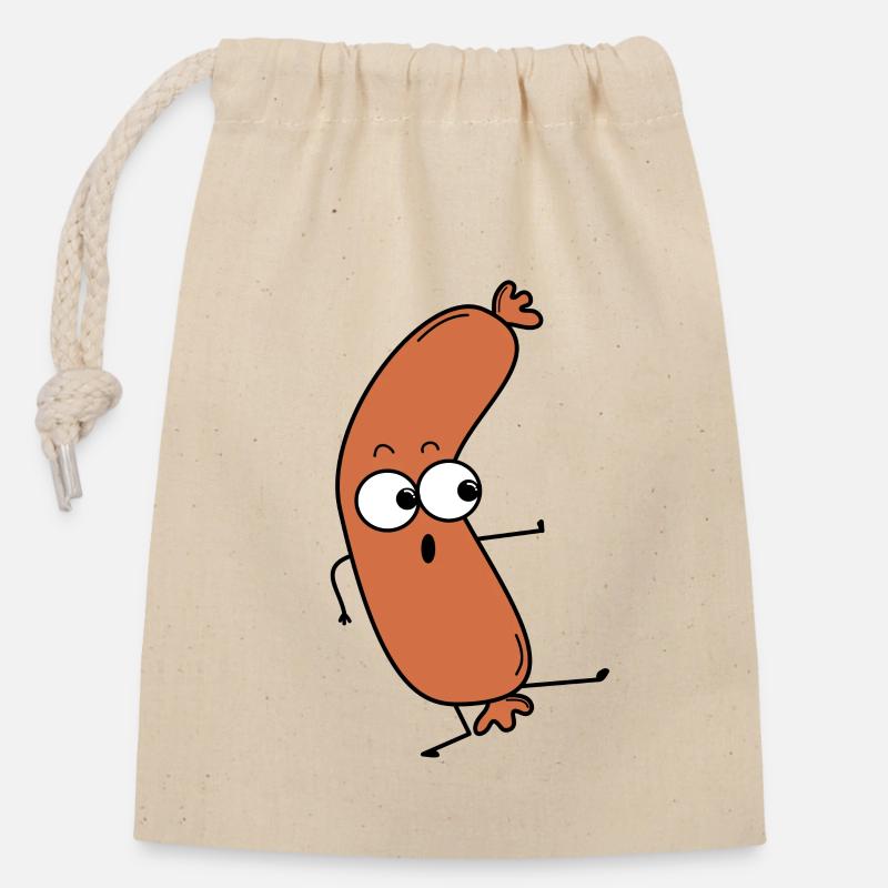 Bockwurst - Closable cotton gift bag (14x20cm) - nature