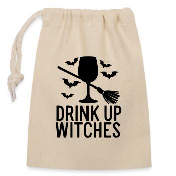 Halloween Hexen Spruch Drink Up Witches - Verschließbarer Geschenkbeutel aus Baumwolle (14x20cm) - Natur - Vorne