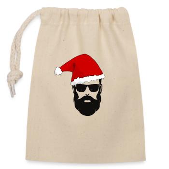 Christmas for Cool Guys - Closable cotton gift bag (14x20cm) - nature - Front