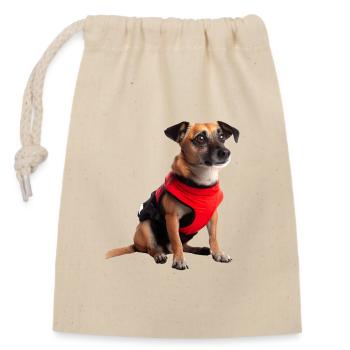 Guide dogs are trained dogs - Closable cotton gift bag (14x20cm) - nature - Front