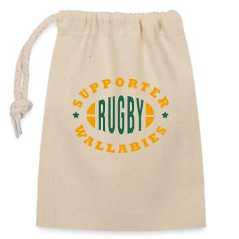 Rugby Wallabies supporter rugby australie - Sac cadeau en coton avec cordon (14 x 20 cm) - nature - Devant