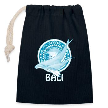 Buckelwale Bali Indonesien - Verschließbarer Geschenkbeutel aus Baumwolle (14x20cm) - Navy - Vorne