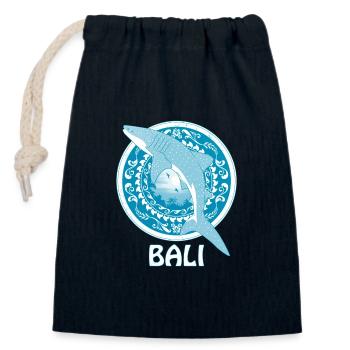 Whale Shark Bali Indonesia - Closable cotton gift bag (14x20cm) - navy - Front
